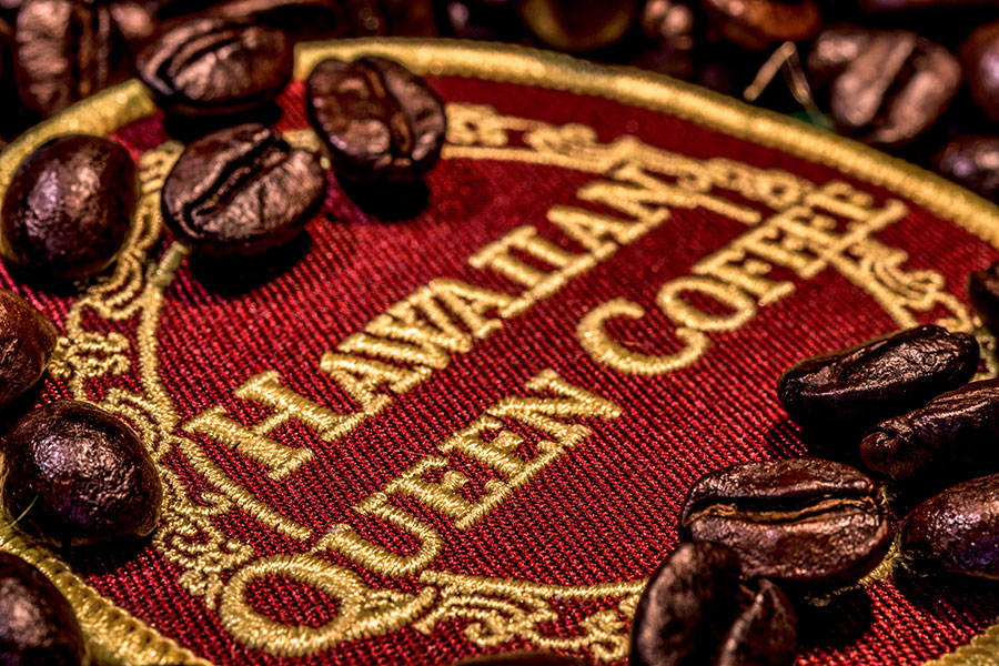 Coffee beans roasted with patch